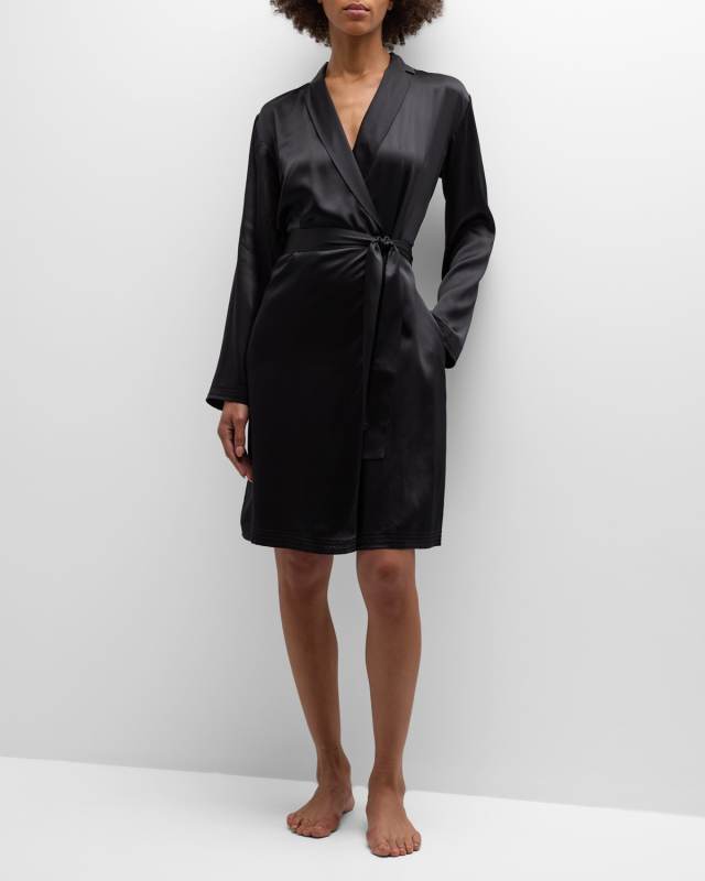 Silk Long-Sleeve Short Rob